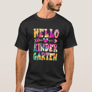 T-shirt Bonjour jardin d'enfants Tie Dye Premier jour mign