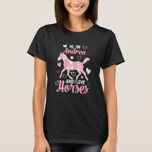 T-shirt Bonjour, je suis Andrea et j'aime les chevaux mign