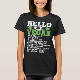 T-shirt Bonjour, je suis un régime végétalien végétarien à