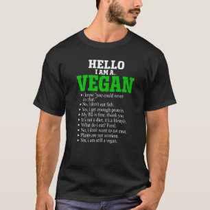 T-shirt Bonjour Je suis un végétalien Sarcastique Végétari