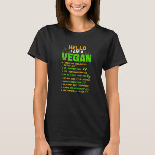 T-shirt Bonjour Je Suis Un Végétalien Végétalien Propulsé