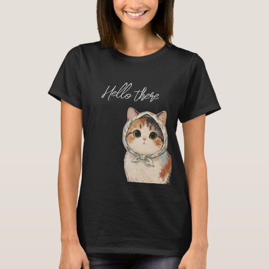T-shirt Bonjour joli chat (Devant)