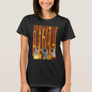 T-shirt Bonjour Keeshonds d'Automne Feuille d'Érable Autom