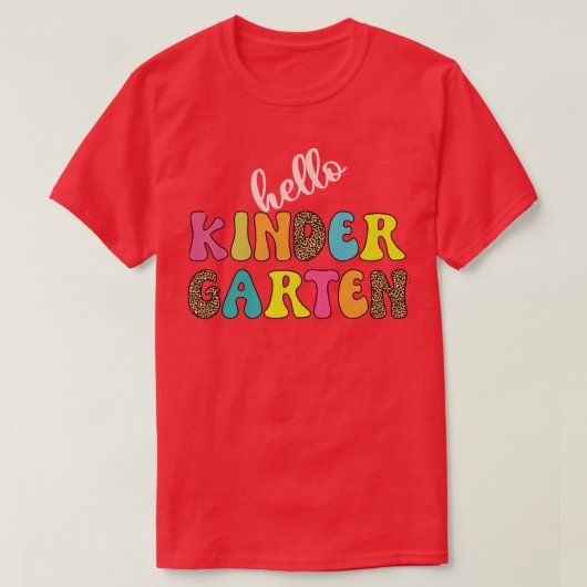 T-shirt Bonjour Kinder Garten enseignant Retour à l'école (Design devant)