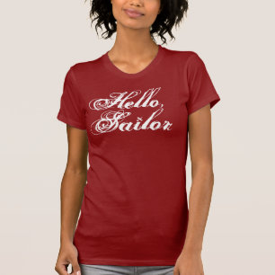 T-shirt Bonjour, la pièce en t de la fille de marin