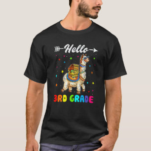 T-shirt Bonjour Lama de 3e année Retour à l'école Premier