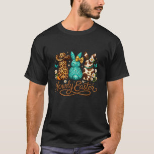 T-shirt Bonjour Lapin de Pâques Cowgirl Occidental Léopard