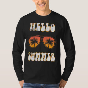 T-shirt Bonjour Lunettes de soleil été Palm Tree Vacances
