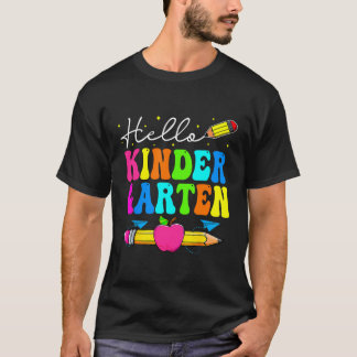 T-shirt Bonjour maternelle Enseignant Équipe Enfant Heureu