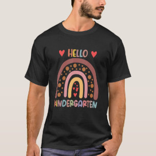 T-shirt Bonjour maternelle Jardin Rainbow Retour À L'École