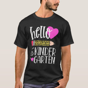 T-shirt Bonjour maternelle Leopard Pencil Retour À L'École