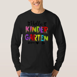 T-shirt Bonjour maternelle retour à l'école léopard élève