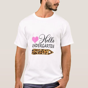 T-shirt Bonjour maternelle Retour À L'École Leopard Pencil