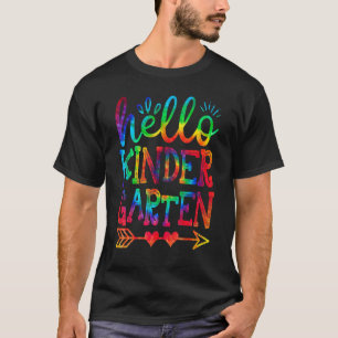 T-shirt Bonjour maternelle Retour À L'École Tie Dye Graphi
