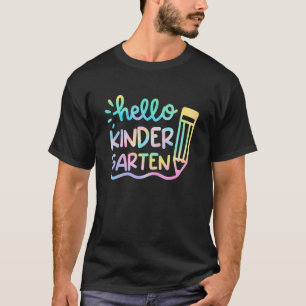 T-shirt Bonjour maternelle Tie Dye Enseignants Enfants Ret