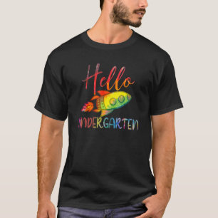 T-shirt Bonjour Maternelle Tie Dye Retour À L'École Filles