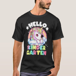 T-shirt Bonjour Maternelle Unicorn mignonne Enfants Filles