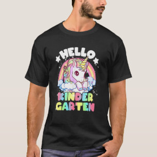 T-shirt Bonjour Maternelle Unicorn mignonne Enfants Filles