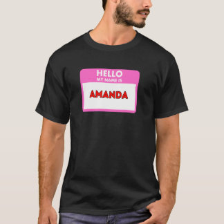 T-shirt Bonjour mon nom est Amanda - cadeau pour femme, pe
