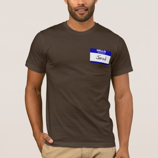 T-shirt Bonjour mon nom est Jared (bleu) (Devant)