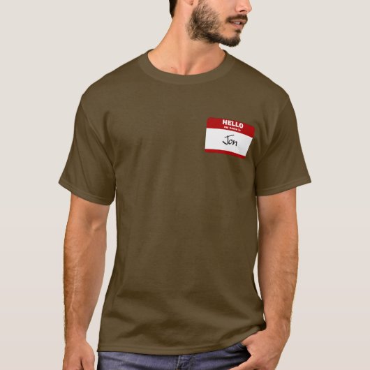 T-shirt Bonjour mon nom est Jon (rouge) (Devant)
