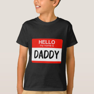 T-shirt Bonjour Mon nom est papa Fun Nom Balise Costume