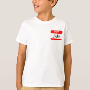 T-shirt Bonjour, Mon nom est ... (rouge)