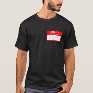 T-shirt Bonjour Mon Nom Est Rouge Blank Nametag Funny Nove
