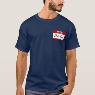 T-shirt Bonjour mon nom est Sheldon (rouge)