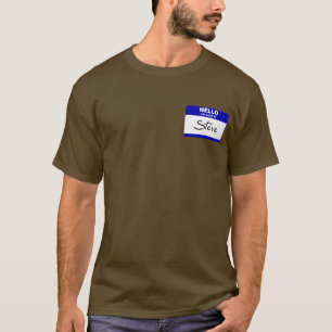 T-shirt Bonjour mon nom est Steve (bleu)