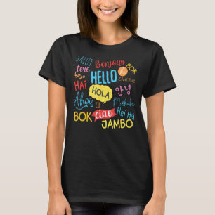 T-shirt Bonjour Mot En Langues Différents Voyage T