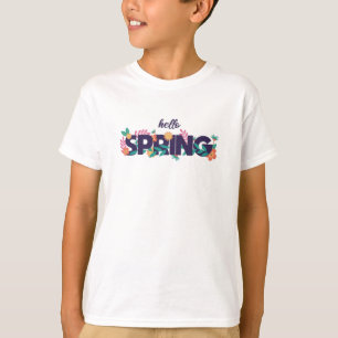 T-shirt Bonjour Motif de printemps de belles fleurs Plante
