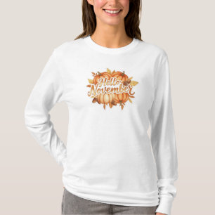 T-shirt Bonjour Novembre - Conception Automne Cosy