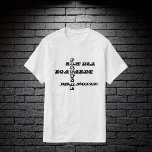 T-shirt Bonjour Nuit d'après-midi en portugais