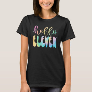 T-shirt Bonjour Onze 11 ans 11e anniversaire fille 11 ans