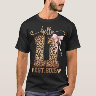 T-shirt Bonjour onze ans en 2015 11e anniversaire Coquette