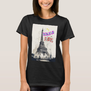 T-shirt Bonjour Paris coloré