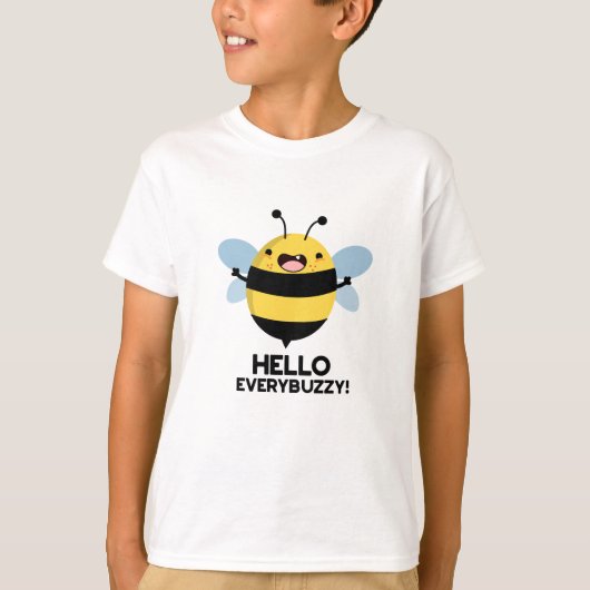 T-shirt Bonjour Partout Buzzy Funny Bee Pun (Devant)