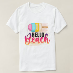 T-shirt Bonjour Plage Vacances d'Été Drôle d'Atmosphère de