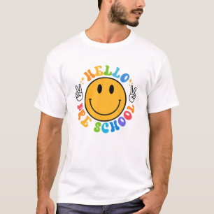 T-shirt Bonjour Pré-École Joyeux Nouvel École Année Sourir
