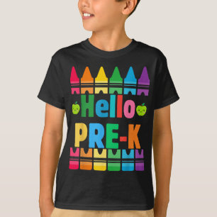 T-shirt Bonjour Pré-k Pencils Retour À L'École Enseignant