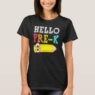 T-shirt Bonjour Pré K Pré K Retour À L'École Garçons Fille