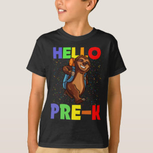 T-shirt Bonjour Pré K Sloth Retour À L'École