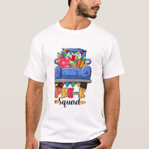 T-shirt Bonjour Pre K Squad Cute Camion Retour À L'École E
