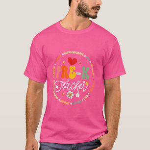 T-shirt Bonjour Pré-k Teacher Squad Kindergarten 1er Jour