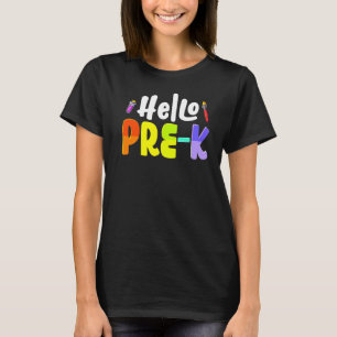 T-shirt Bonjour Pré K Team Pré K Enseignants Retour À L'Éc
