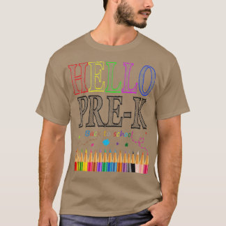 T-shirt Bonjour PréK préscolaire grand cadeau retour école