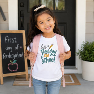 T-shirt Bonjour Premier Jour D'école Jour De Rentrée Sco