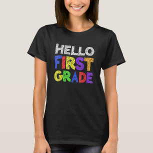 T-shirt Bonjour Première Année 1ère Année Retour à l'école