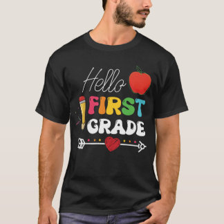 T-shirt Bonjour Première Année Cœur Pomme